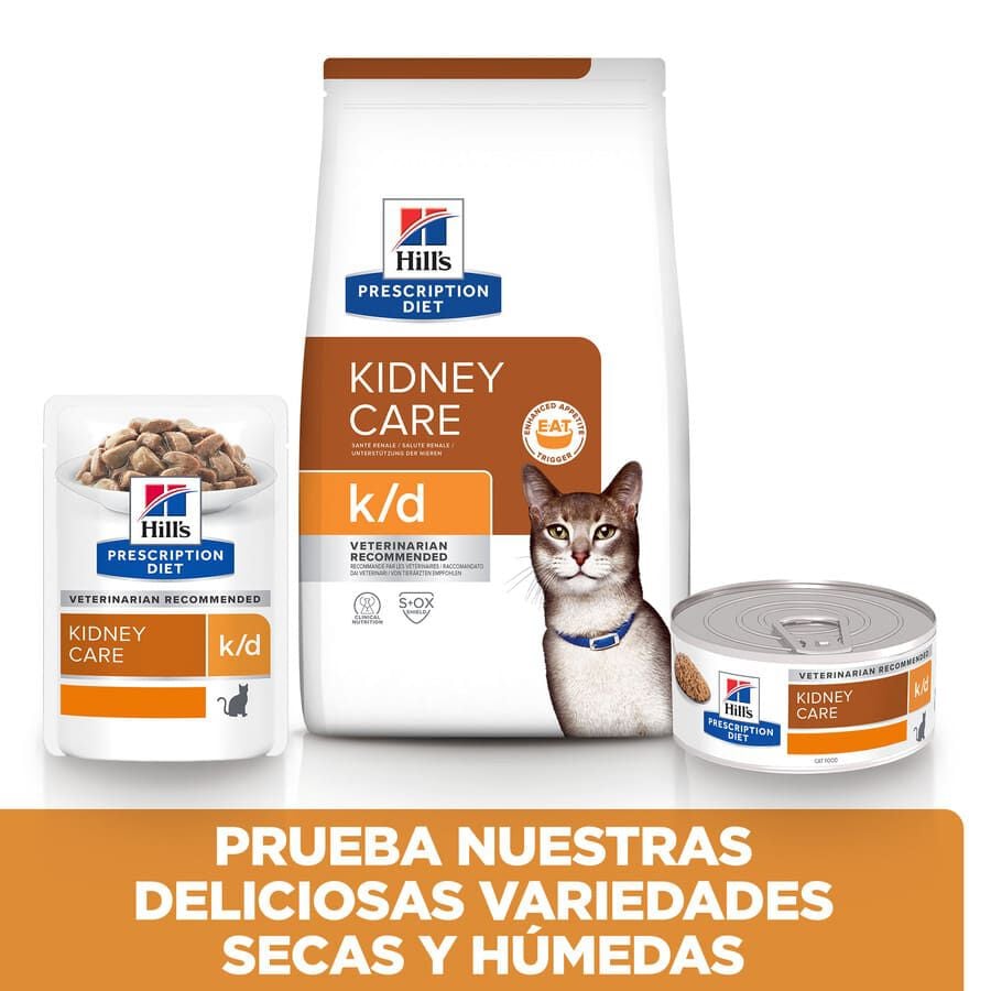 12 sobres x 85 g Hill's Prescription k/d Diet Kidney Care Salm&oacute;n sobre en salsa para gatos, , large indicador imagen numero 6